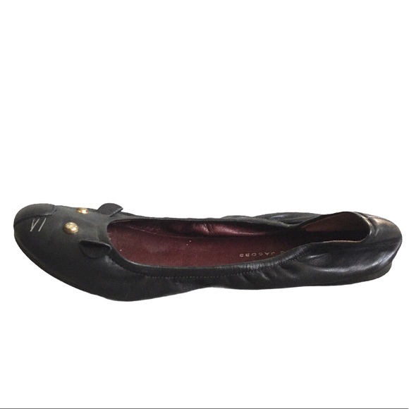 MARC JACOBS Black Leather Cat Ballet Flats 9 - Picture 5 of 13